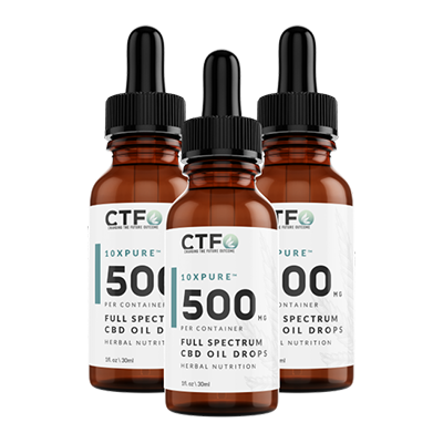 10xPURE™ Full Spectrum CBD Oil Drops - 500mg - 3 Pack