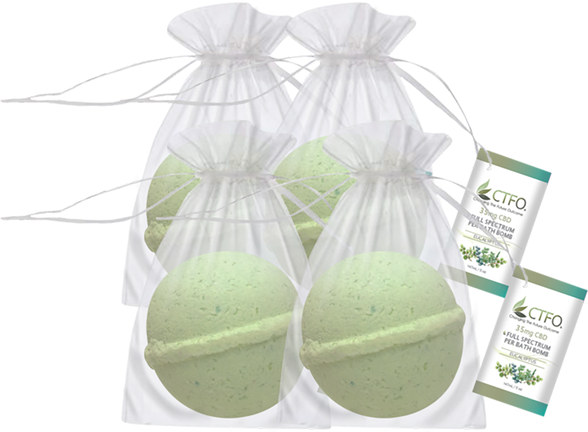 CBD Bath Bomb 4 Pack - Eucalyptus