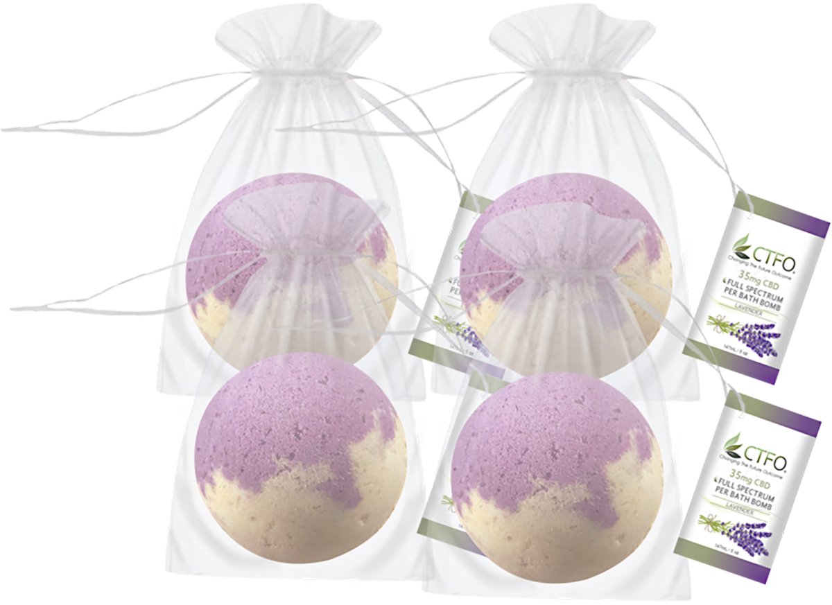 CBD Bath Bomb 4 Pack - Lavender