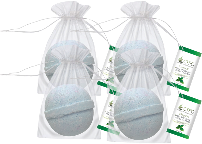 CBD Bath Bomb 4 Pack - Peppermint